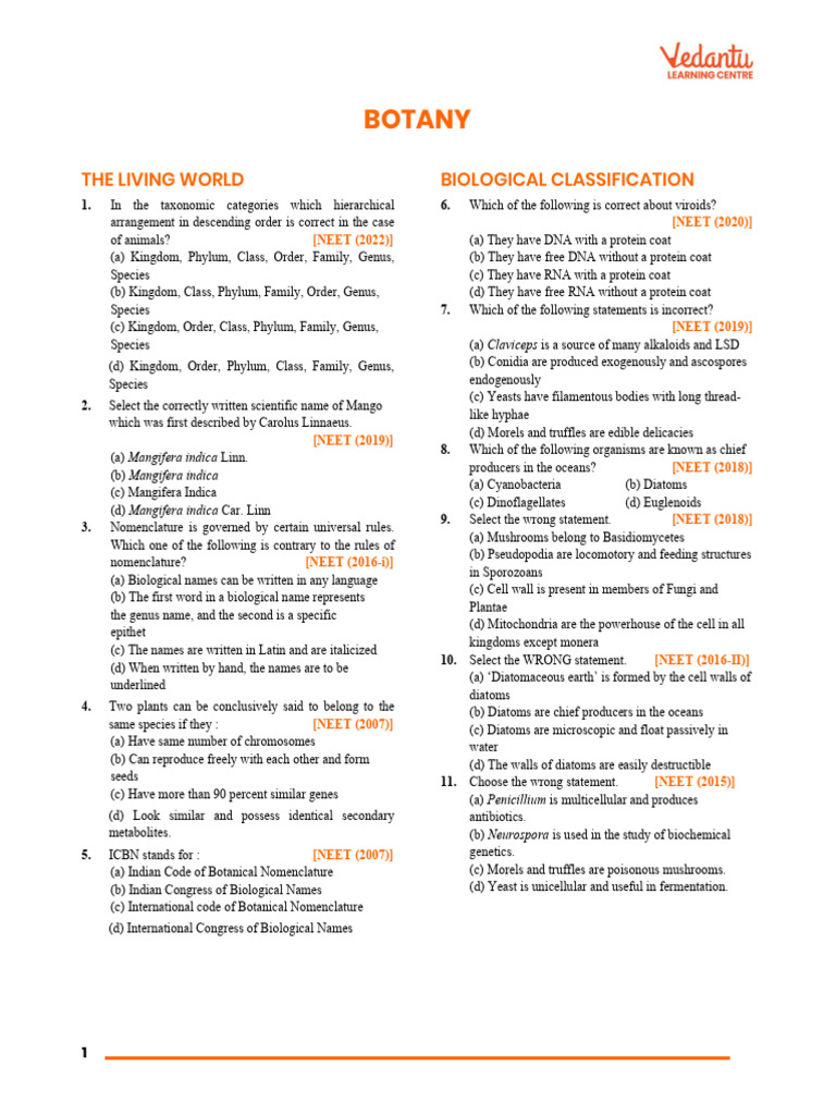 NEET Botany Questions and Answers | PDF | Cellular Respiration | Glycolysis