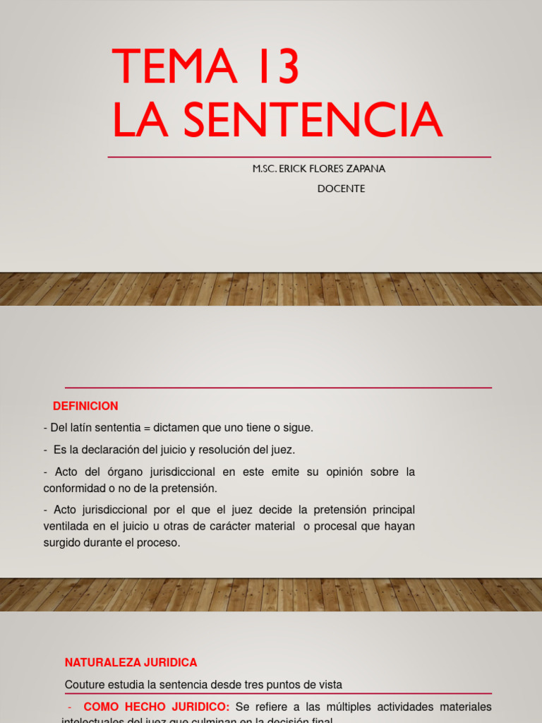Naturaleza y Estructura de la Sentencia | PDF | Sentencia (ley) | Ley ...