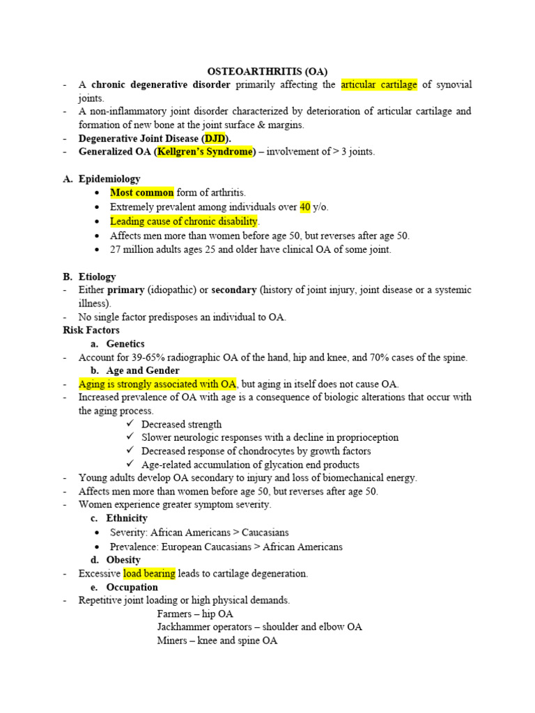 Osteoarthritis Pt Pdf Osteoarthritis Bone
