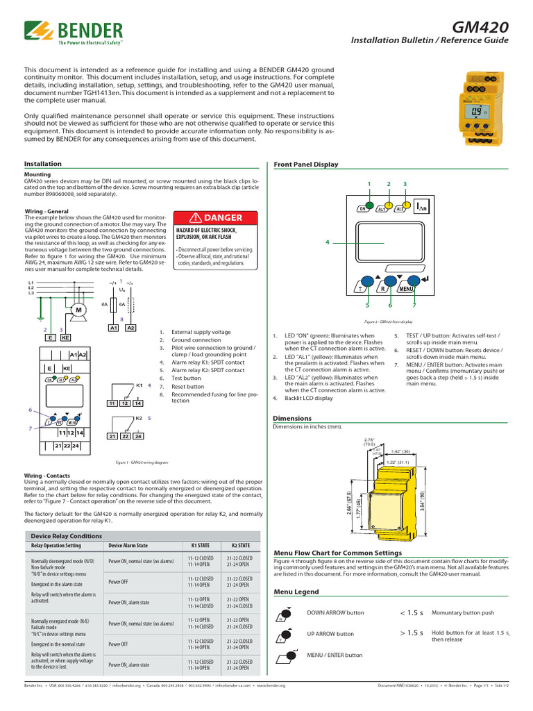 GM420 Installation Reference Guide | PDF | Electrical Wiring | Relay