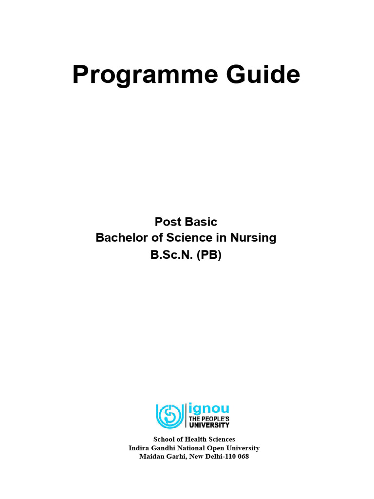 IGNOU B.Sc. Nursing Programme Guide | PDF | Distance Education ...