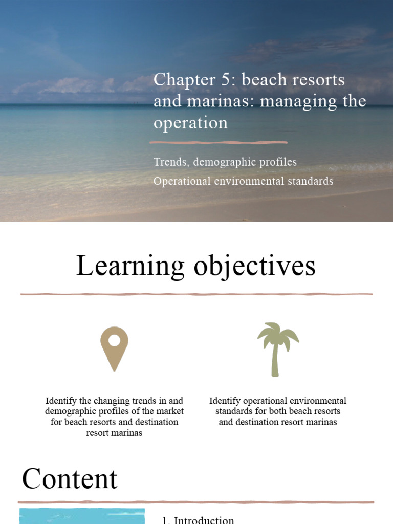 Managing Beach Resorts and Marinas | PDF | Water | Waste