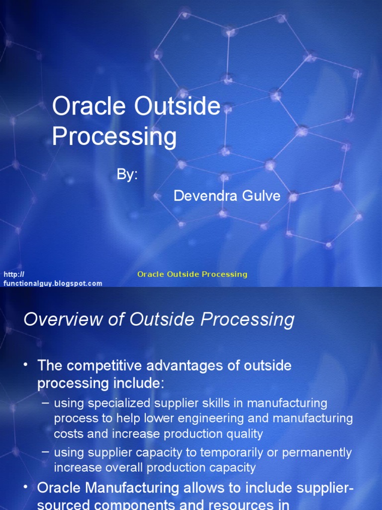 Oracle Outside Processing Overview | PDF | Receipt | Economies
