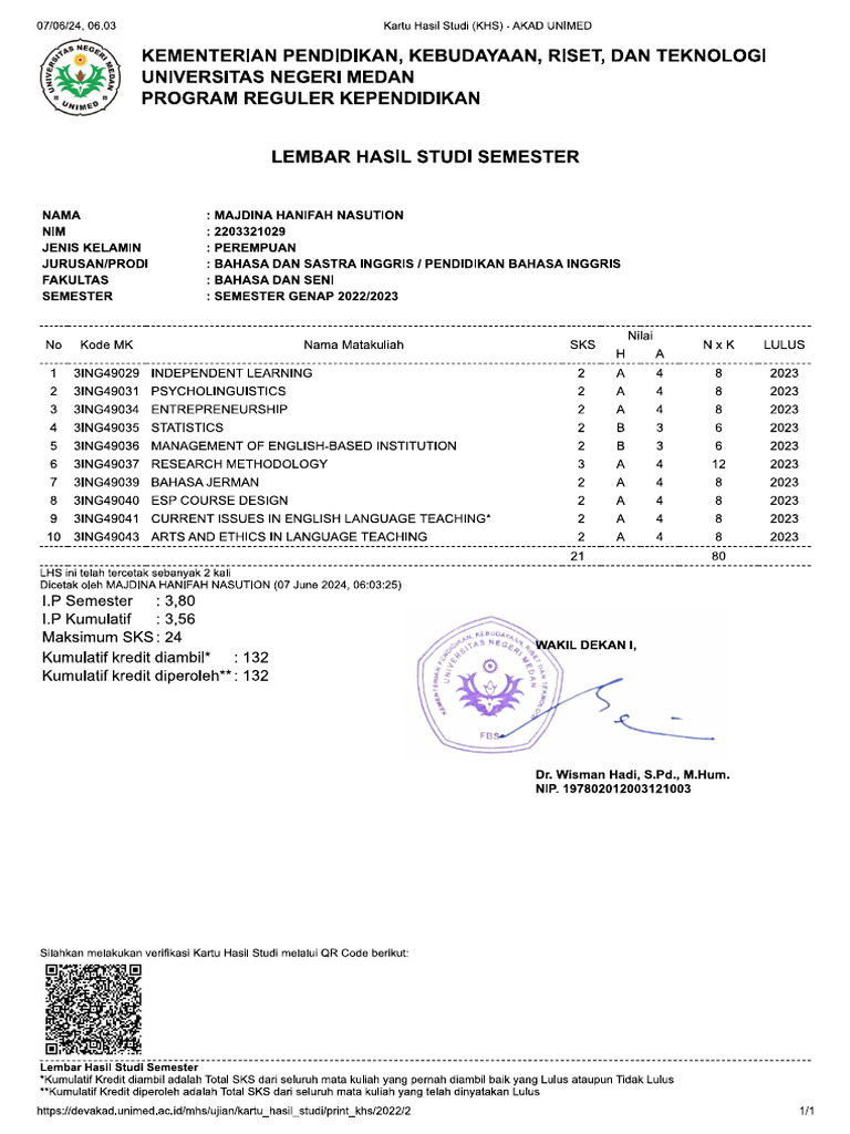 Transkrip Nilai Methodology Pdf