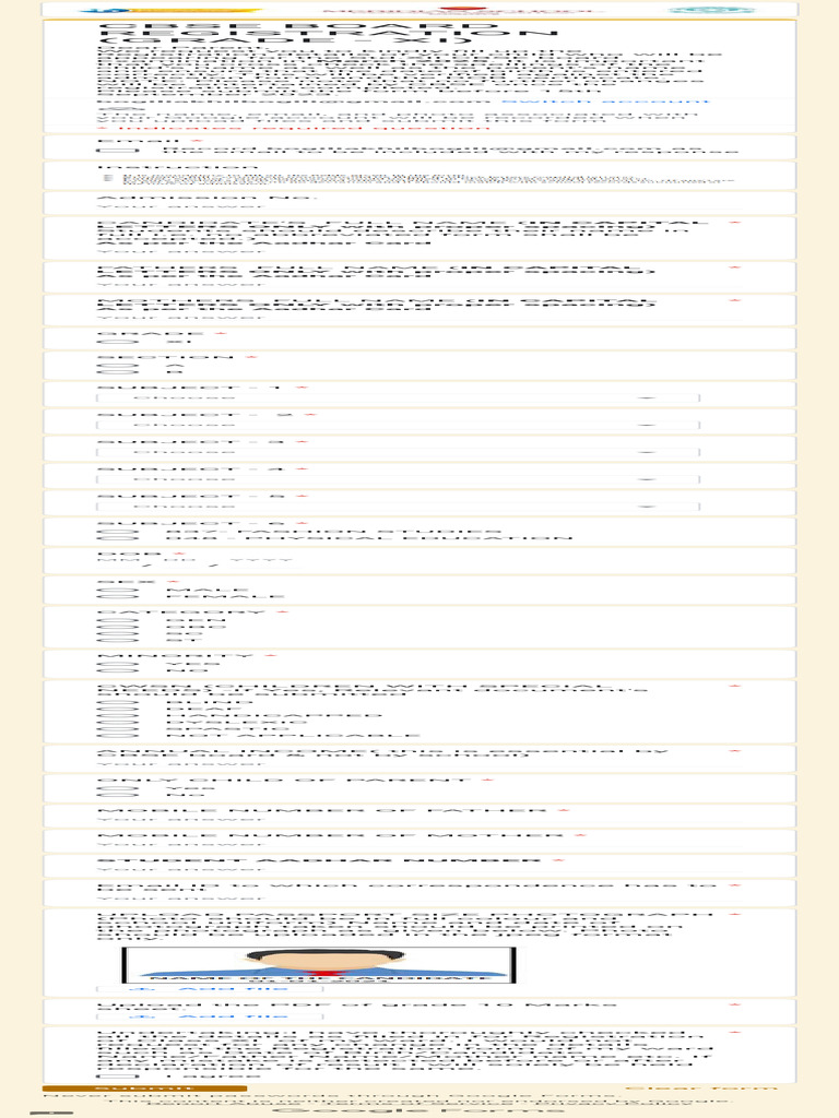 CBSE Class XI Registration Instructions | PDF