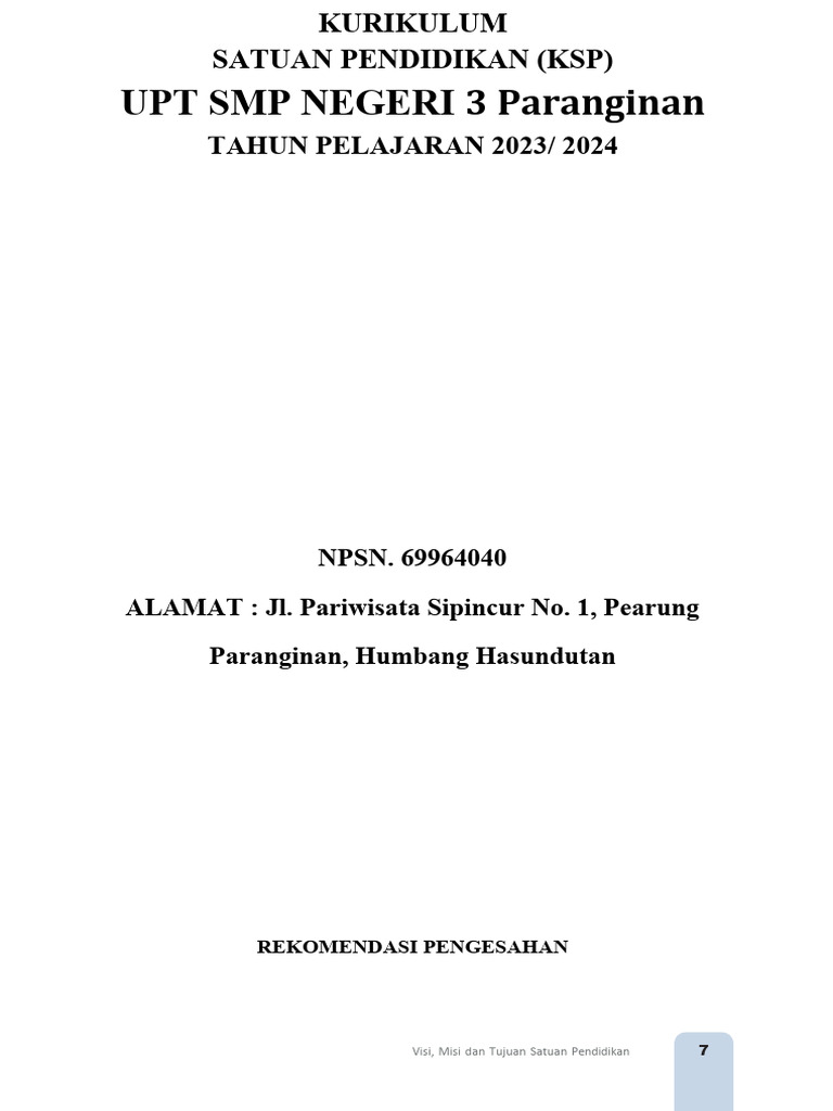 DOKUMEN KOSP TERBARU Contoh | PDF