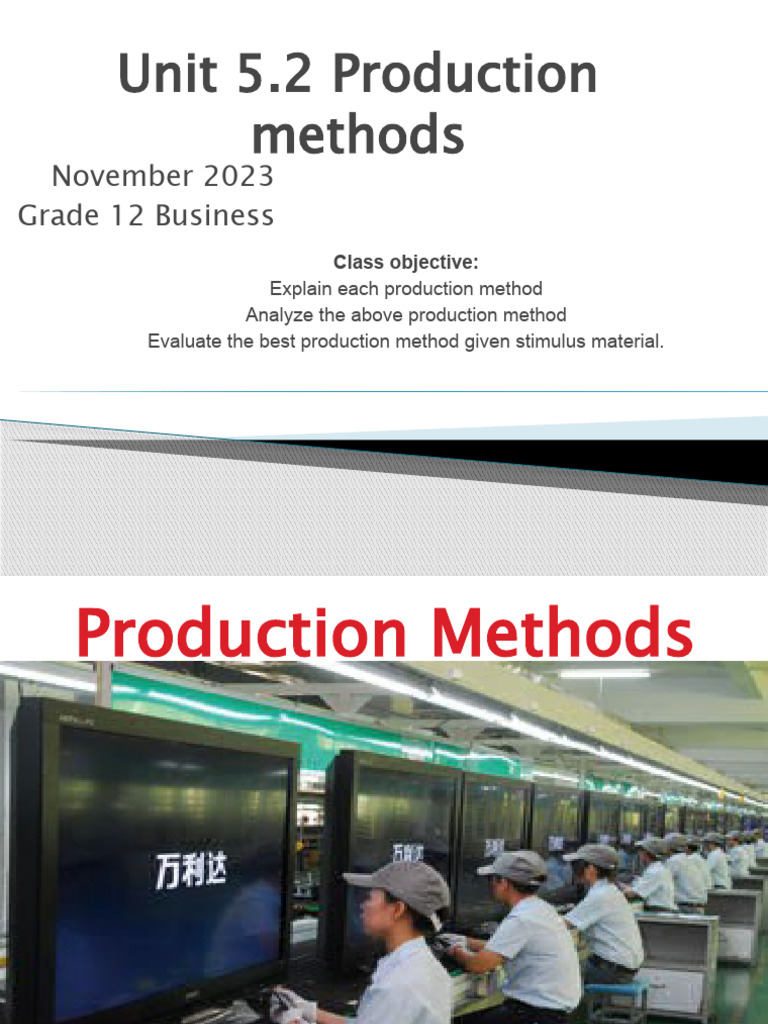 Overview of Production Methods | PDF | Mass Production | Labour Economics