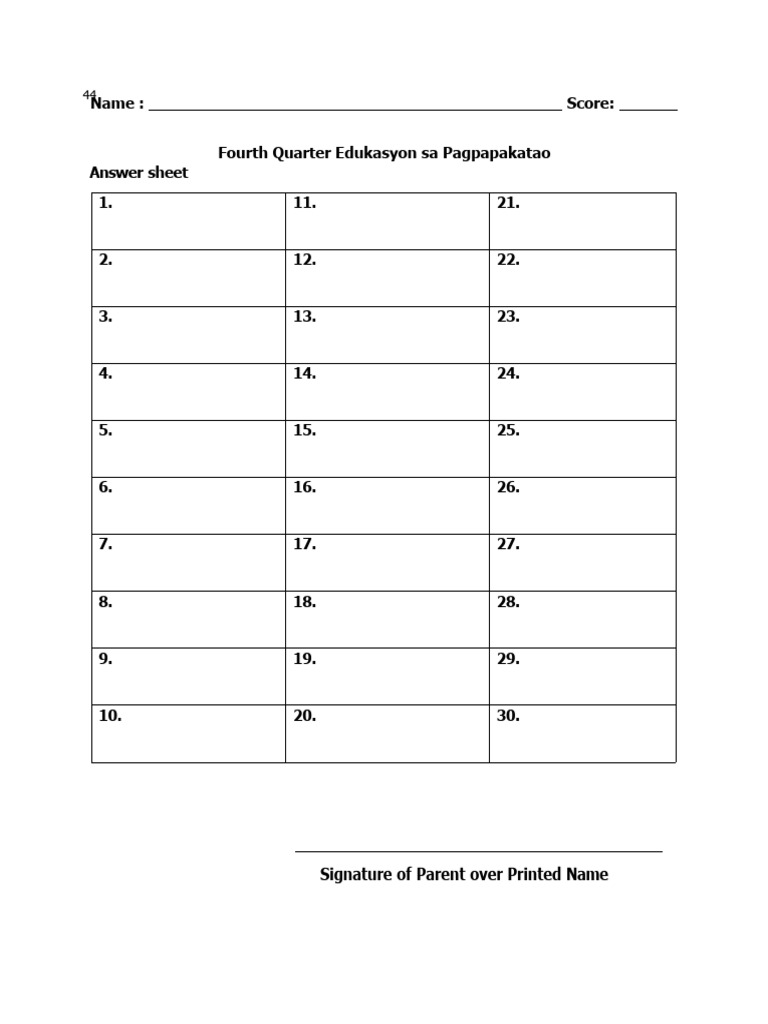 Answer Sheet Examination Copy Download Free Pdf Publishing Printing