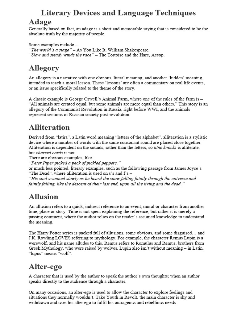 Essential Literary Devices Explained | PDF | Irony | Narrative