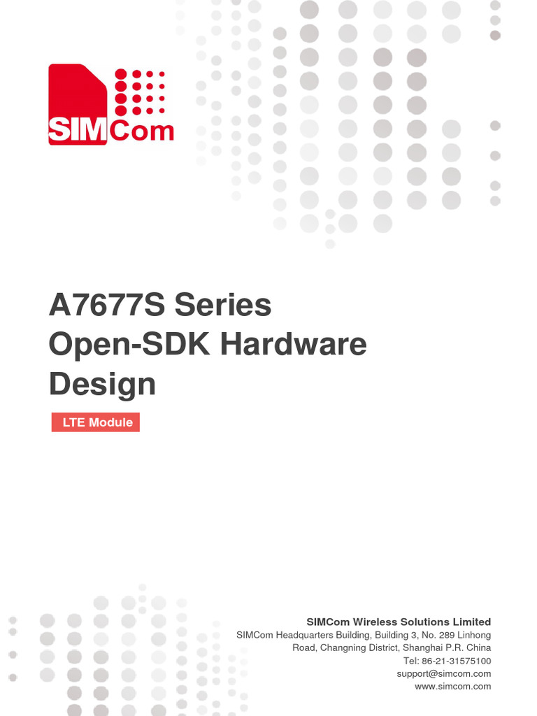 A7677S Series Open-SDK Hardware Design - V1.00 | PDF | Lte