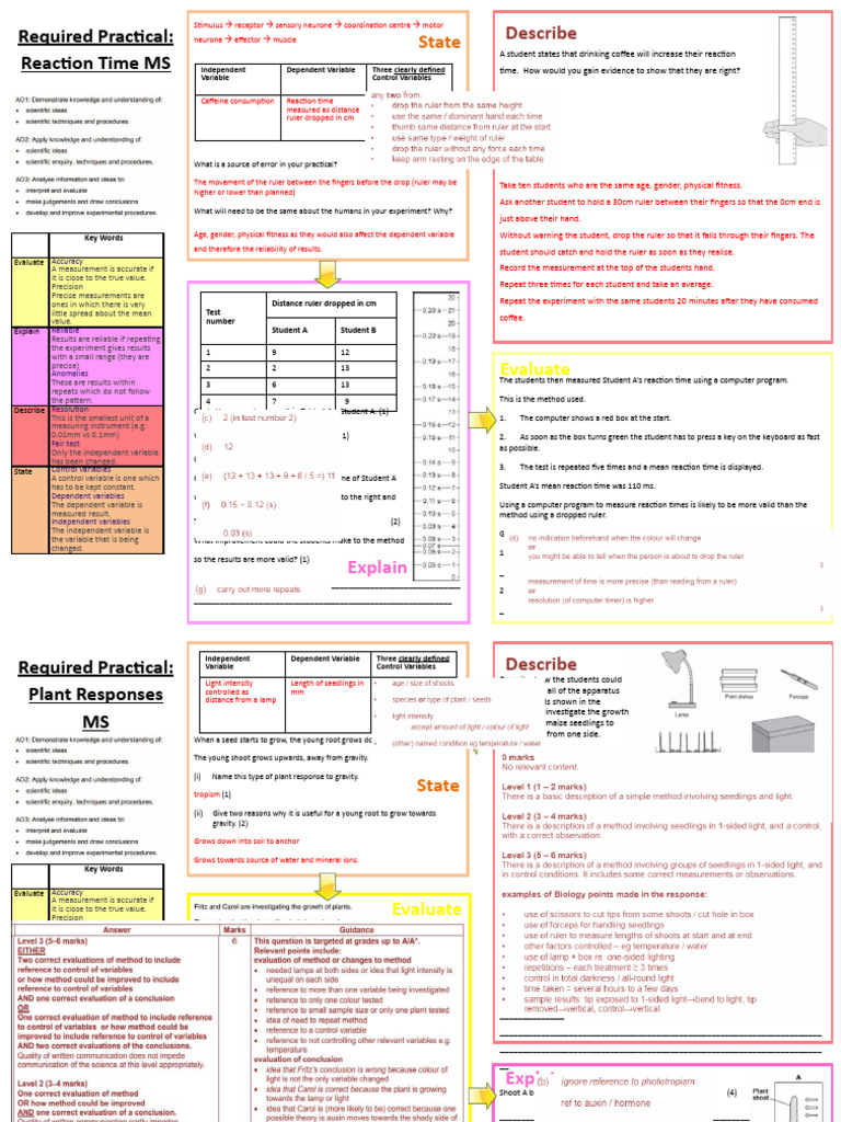 AQA GCSE Required Practicals | PDF | Accuracy And Precision | Mental ...