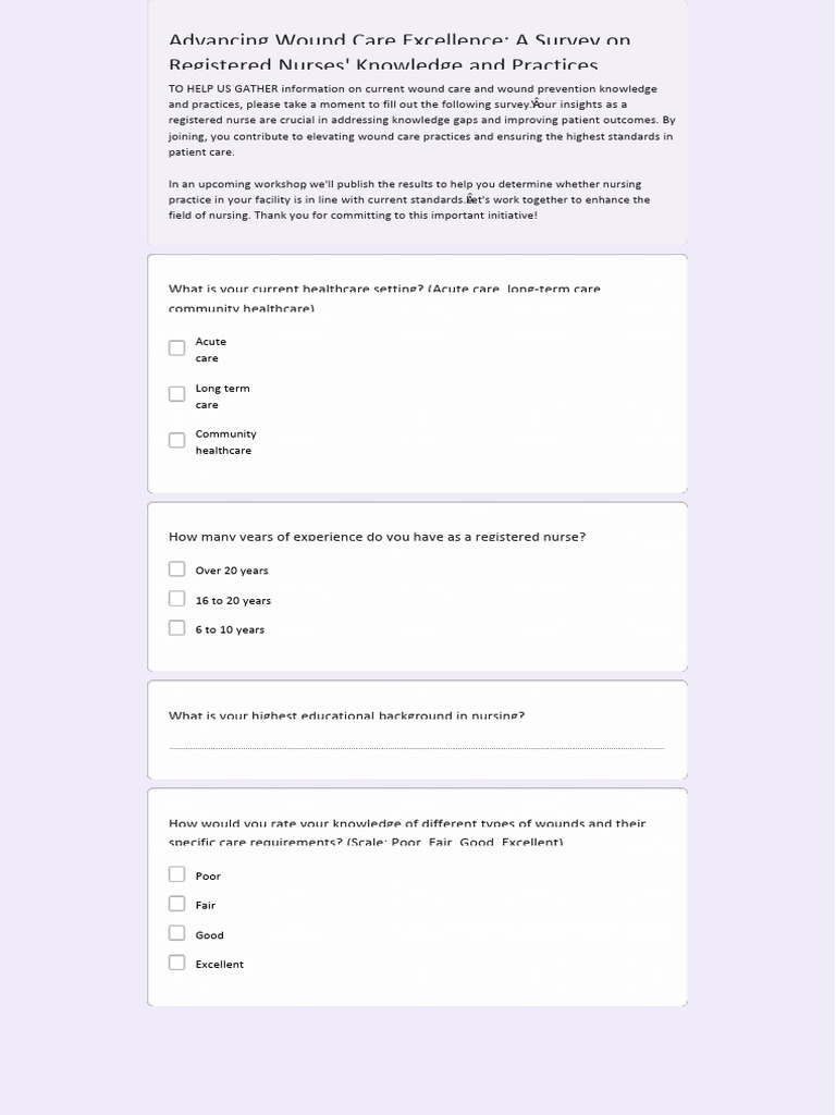 Advancing Wound Care Excellence A Survey On Registered Nurses Knowledge ...