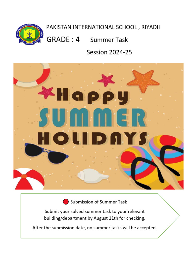 Grade 4 Summer Task Guidelines | PDF | Digestion | Grammatical Gender