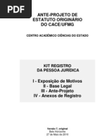 PROTÁSIO VARGAS - PROPOSTA DE ANTEPROJETO DE ESTATUTO DO CACE-UFMG -  VER 7 - 27052010