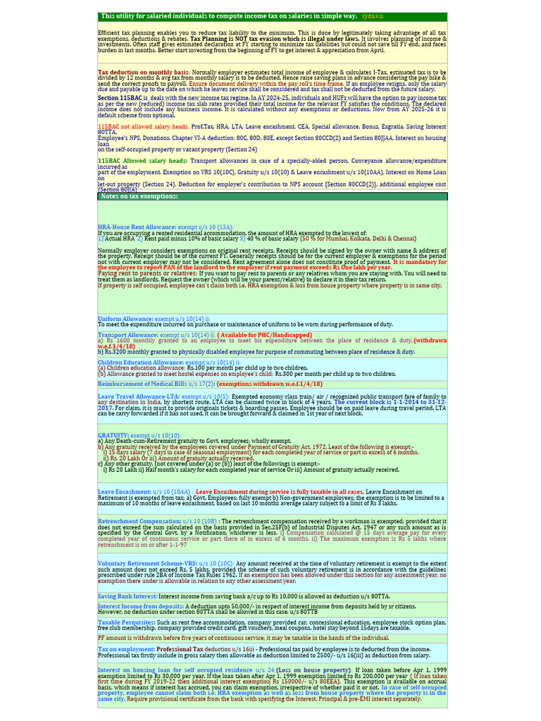 Salary Tax Calculator | PDF | Taxes | Tax Deduction