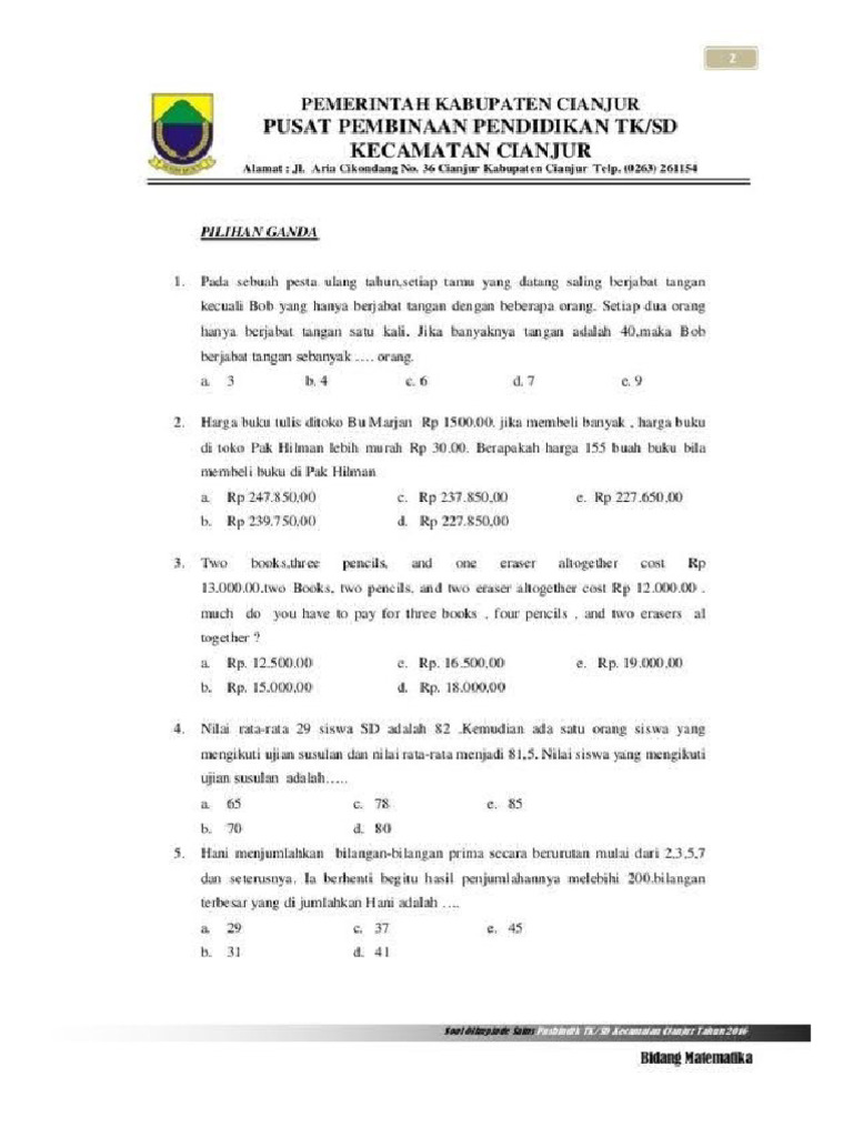 Soal Tk Olimpiade Pdf