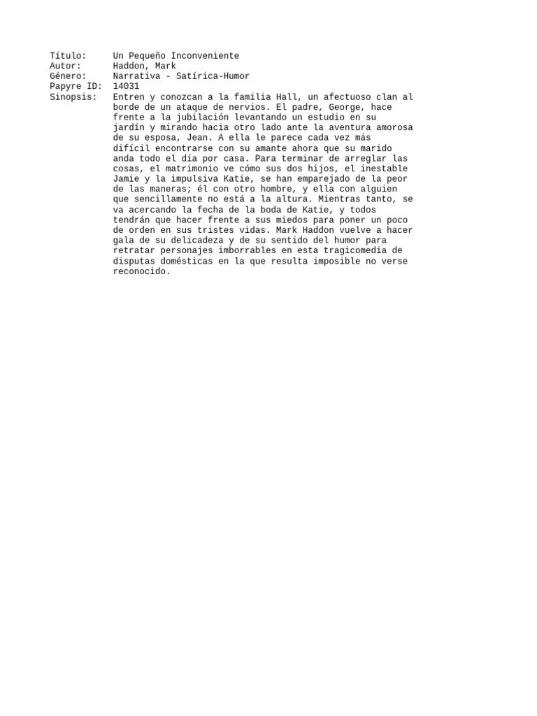 Un Pequeño Inconveniente | PDF | Novela negra, policíaca y suspenso