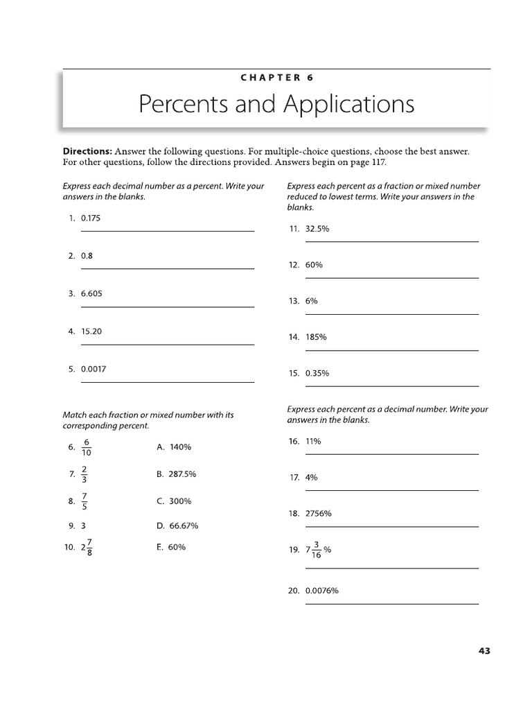 Percentage Chapter 6 | PDF