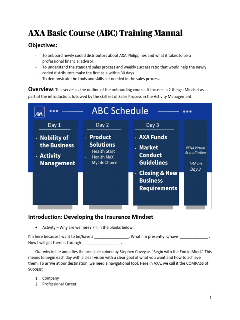 AXA Basic Course Manual v20230418 | PDF | Insurance | Credit Card