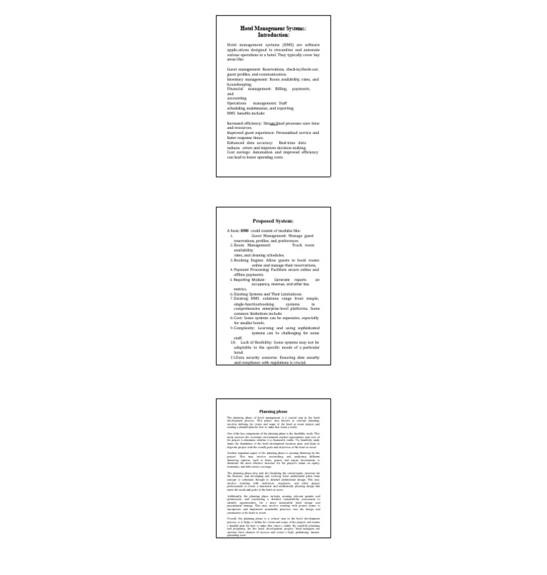 Hotel Management System Overview | PDF | Automation | Feasibility Study