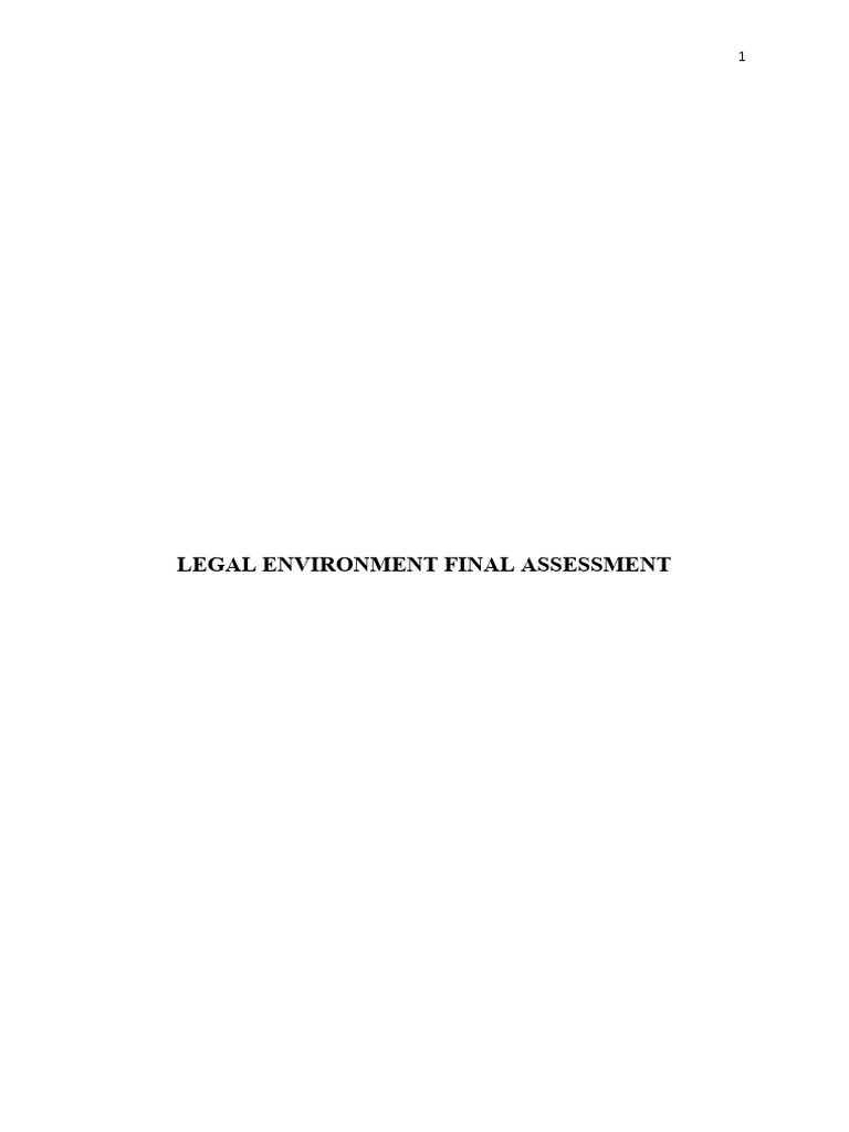 Legal environment final assessment pdf due process clause