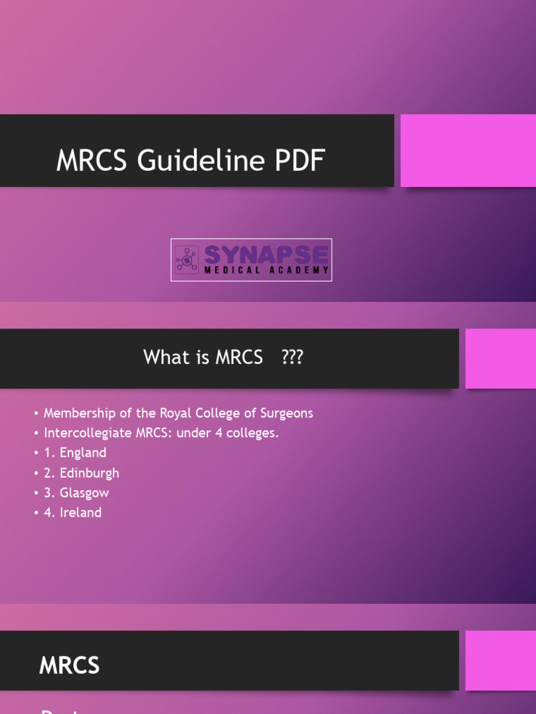 MRCS Exam Guide: Structure & Benefits | PDF | Self-Improvement ...