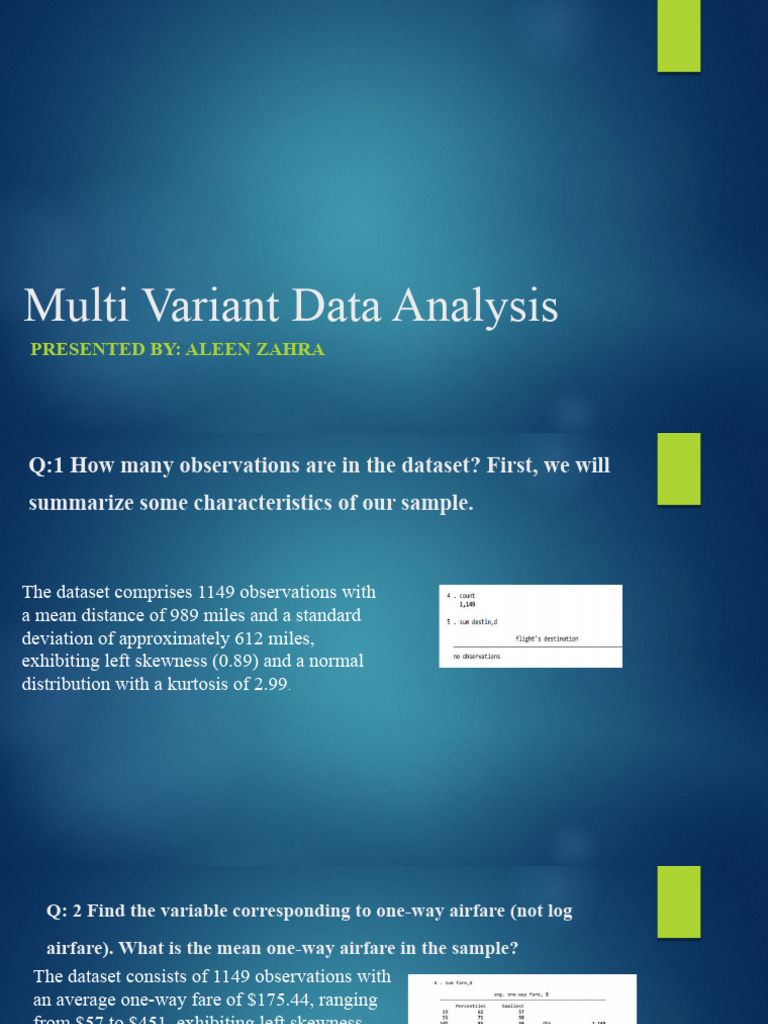Multi-Variant Airfare Data Analysis | PDF | Standard Deviation | Mean