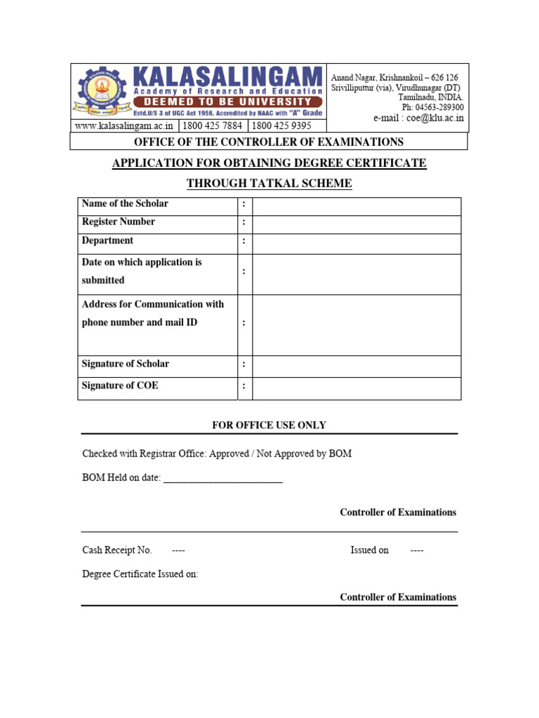 Fast-Track Degree Certificate Form | PDF