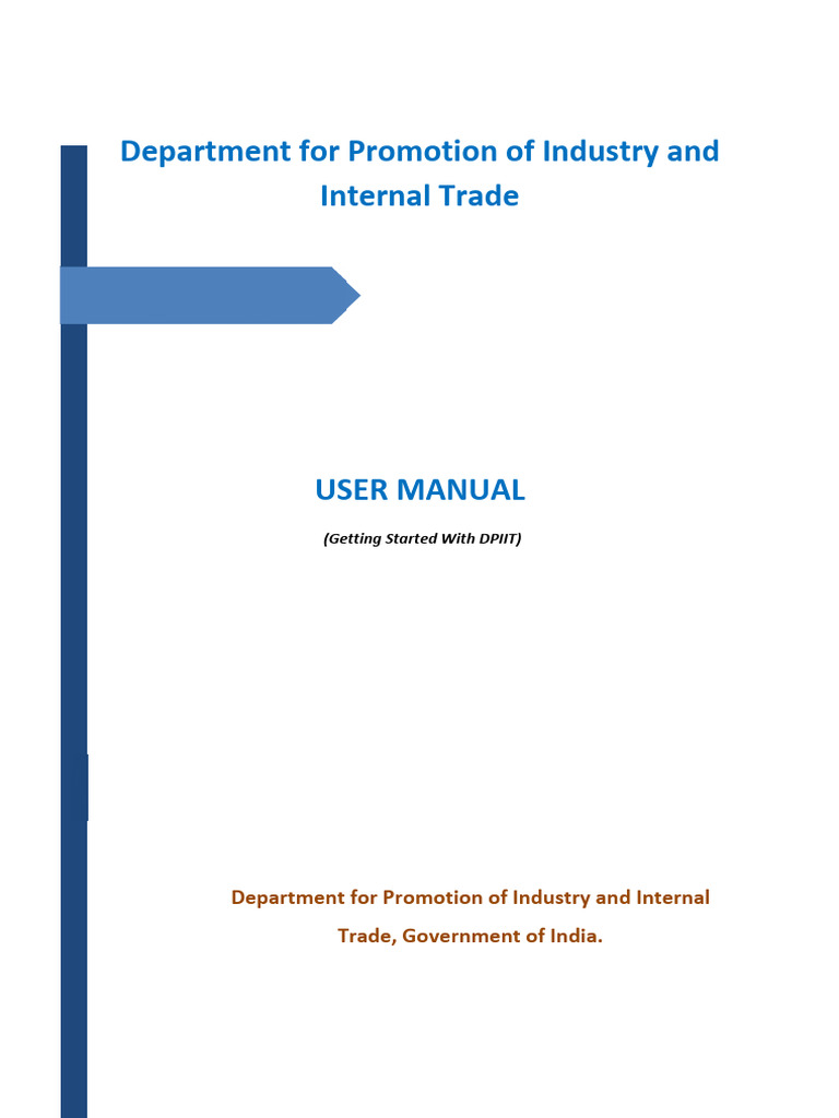 DPIIT User Manual: Getting Started Guide | PDF | Button (Computing) | Login