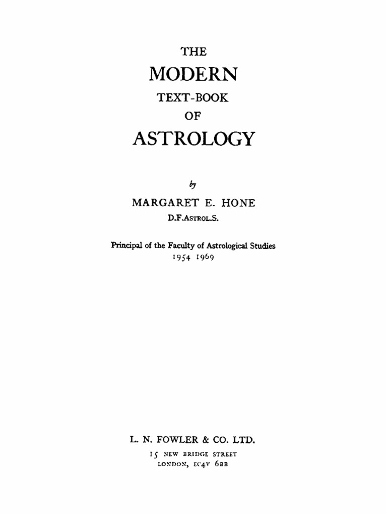 ariel Margaret E. Hone - The Modern Text - Book of Astrology | PDF