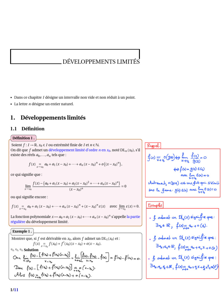 Développements Limités en Mathématiques | PDF | Analyse numérique ...