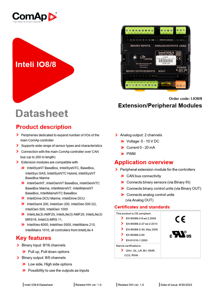 Inteli IO8/8 Peripheral Module Datasheet | PDF | Power Supply ...
