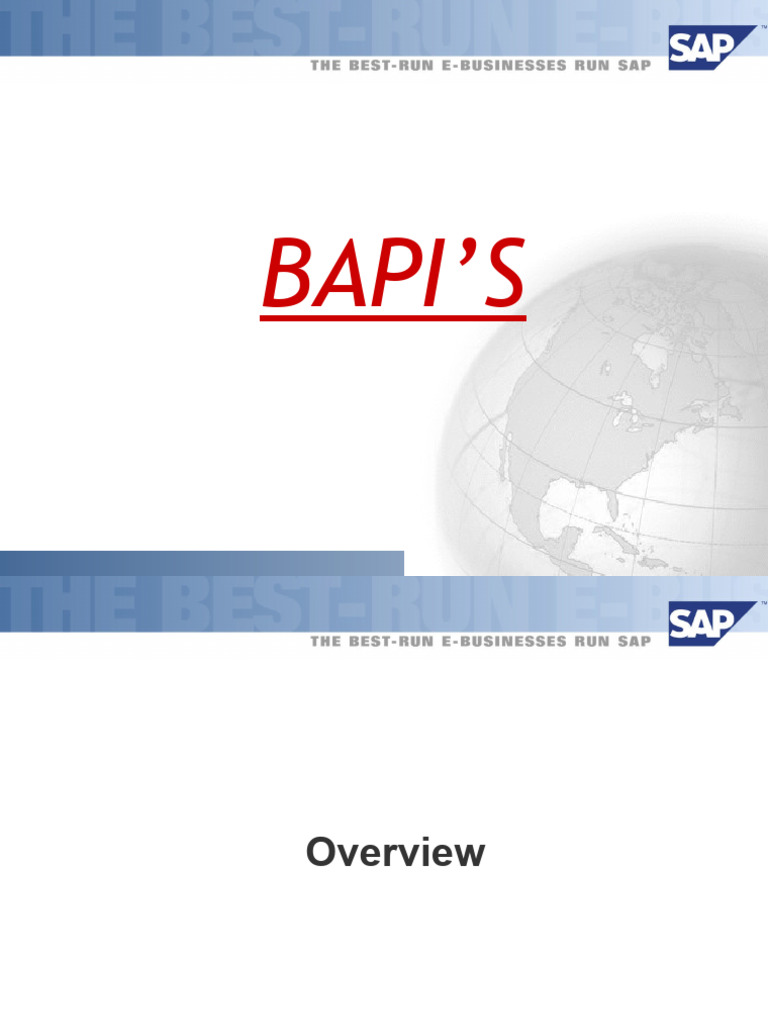 Understanding BAPI in SAP Systems | PDF | Information Technology ...