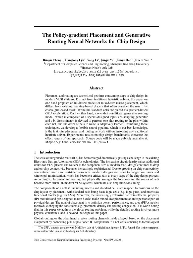 The policy gradient placement pdf routing computer engineering