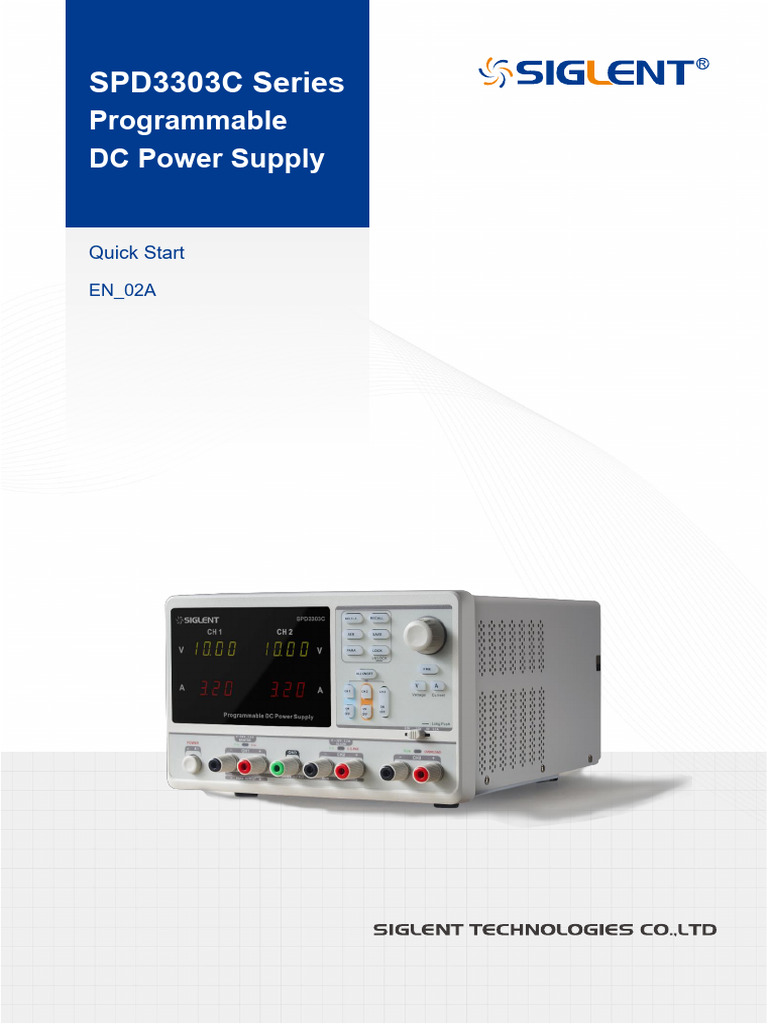 SPD3303C QuickStart E02A-1 | PDF | Mains Electricity | Power Supply