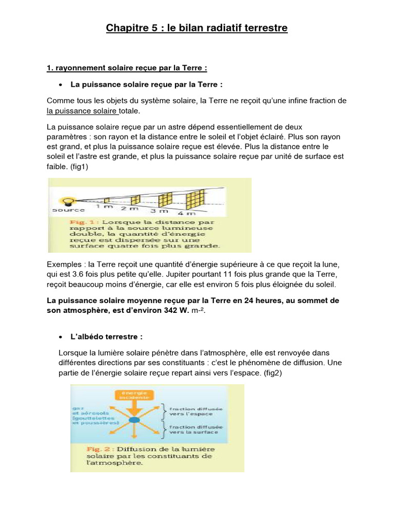 Bilan radiatif terrestre et albédo | PDF | Effet de serre | Atmosphère ...