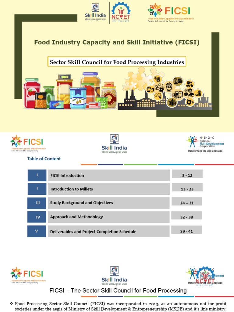 FICSI: Food Industry Skill Development | PDF
