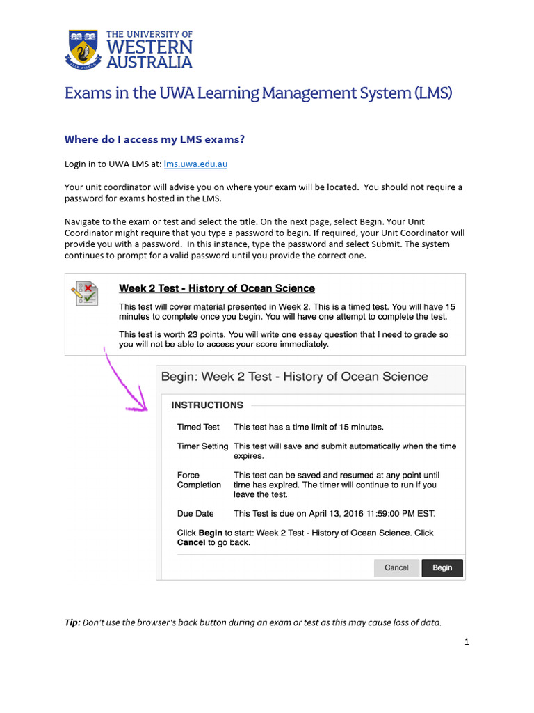 Guide To LMS Exams 06 May 20 PDF Multiple Choice Password