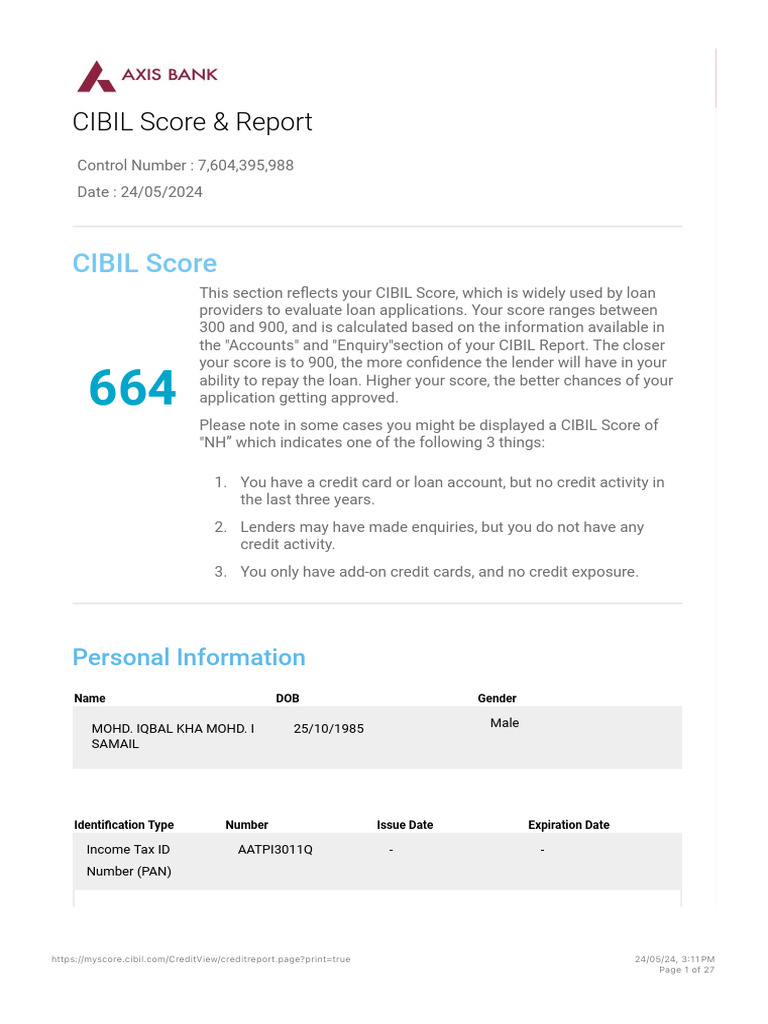Credit Report 1 | PDF | Finance & Money Management | Credit