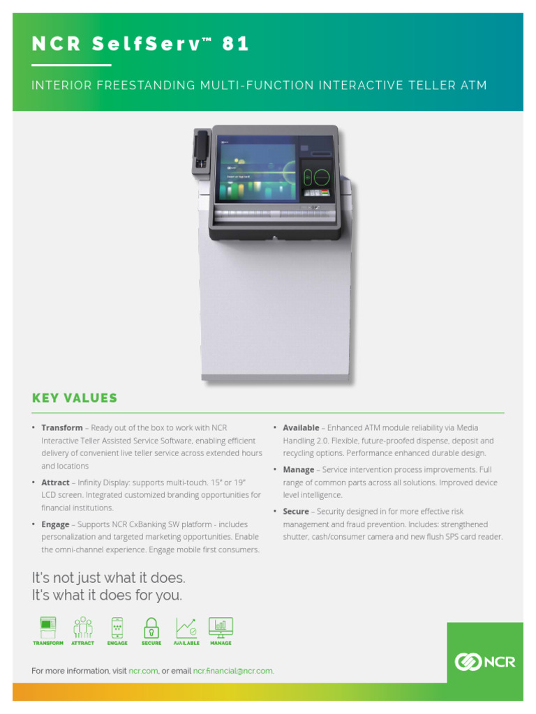 17fin4425-Ddd-E-Selfserv81 Interactive Teller Ds FNL | PDF | Camera ...