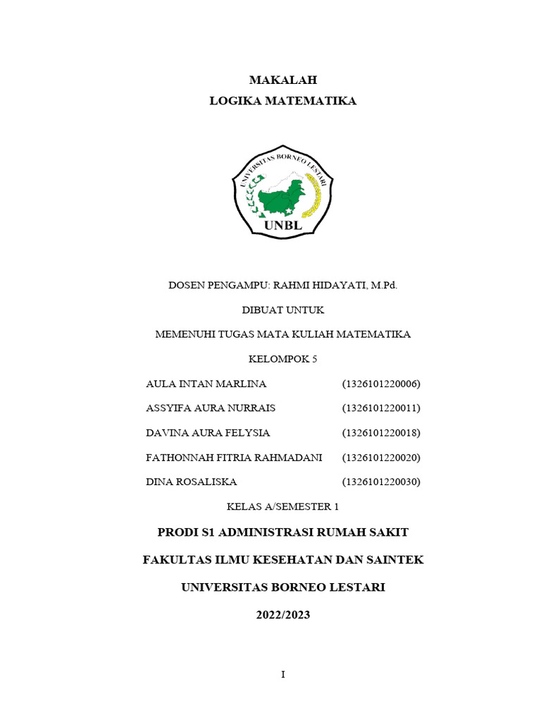 Pemahaman Logika Matematika Dasar | PDF | Komputer