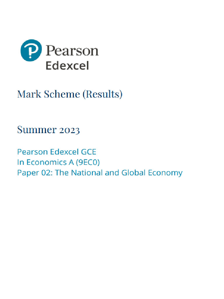 Edexcel Paper 2 Mark Scheme-2023 | PDF