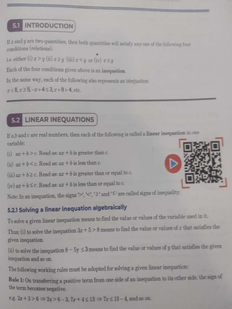 Il Math TXB CH 5 Ineqalities | PDF | Inequality (Mathematics ...