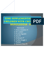 Zink Supplementation in Children With Cholera in Bangladesh