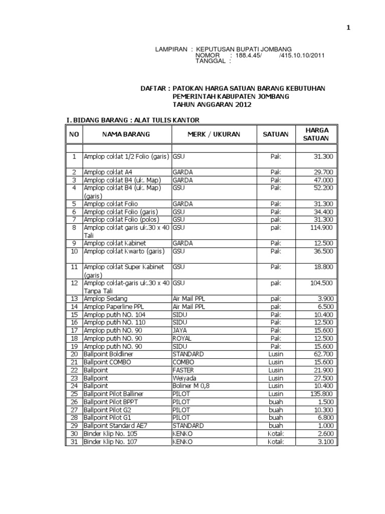 Tipe Barang Dan Jasa