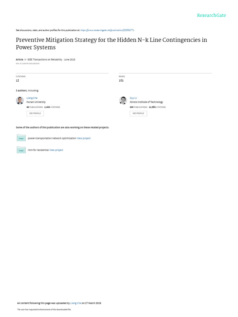 Preventive Mitigation Strategy For The Hidden N-K Line Contingencies in ...