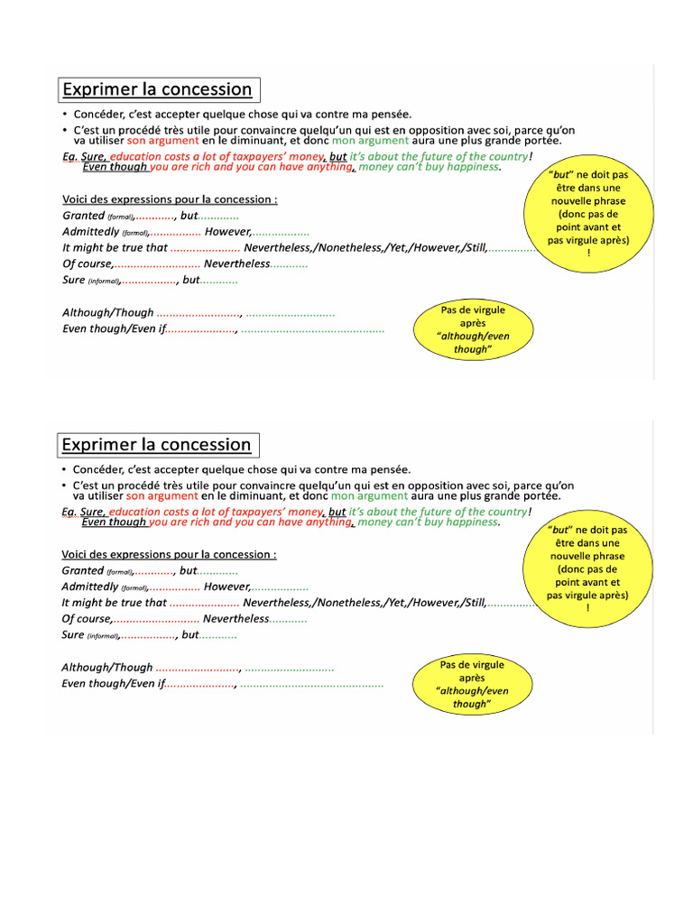 La Concession en Anglais | PDF