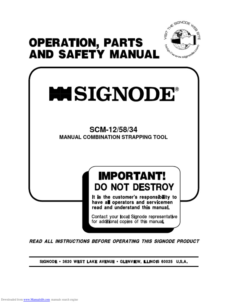 SCM-12 Manual for Strapping Tool | PDF