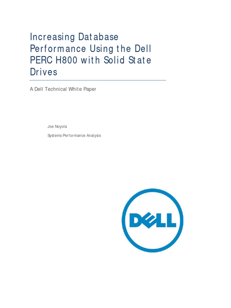 PowerEdge PowerVaultH800 CacheCade Final | PDF | Solid State Drive ...
