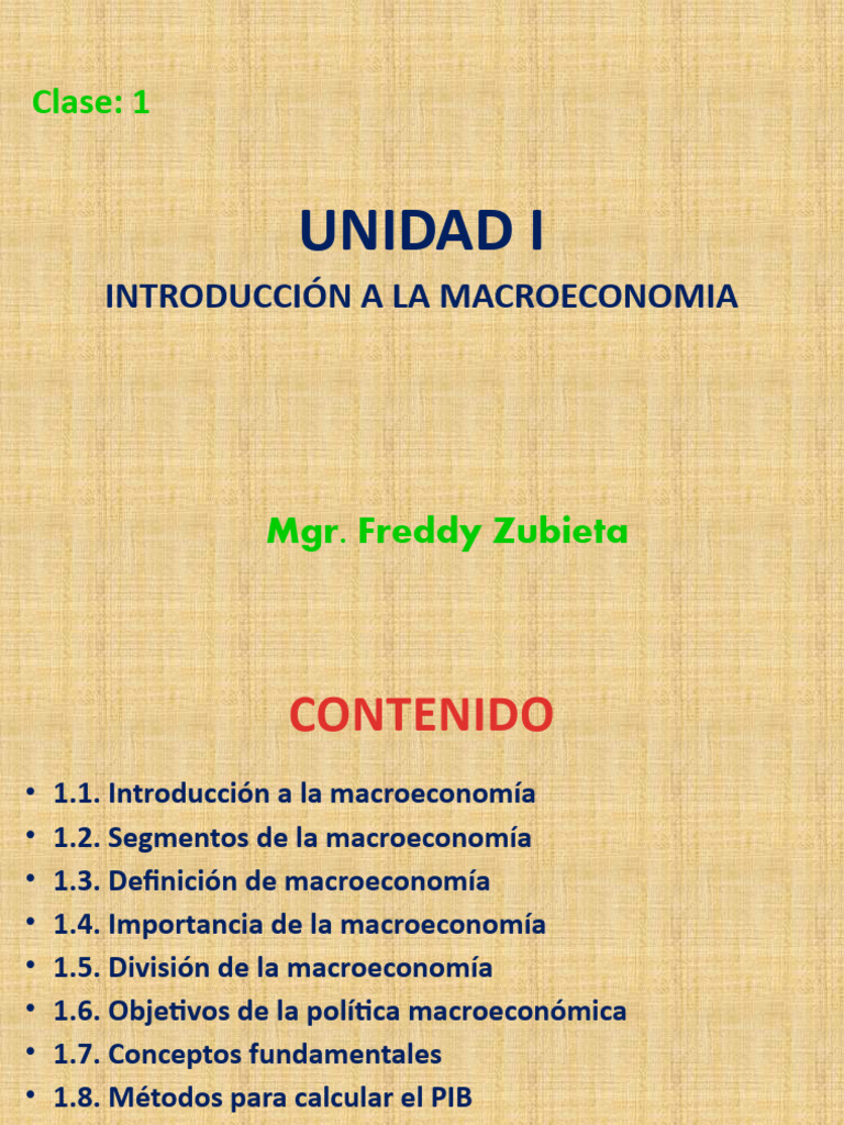 MACRO COM Clase 1 | PDF | Producto Interno Bruto | Macroeconómica